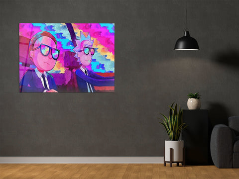 ・"MIB Rick and his sidekick"・Glass Wall Art