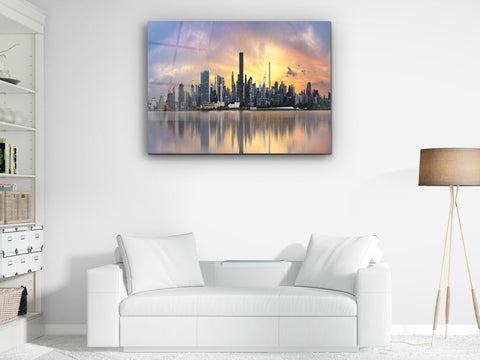 ・"Manhattan View"・Glass Wall Art