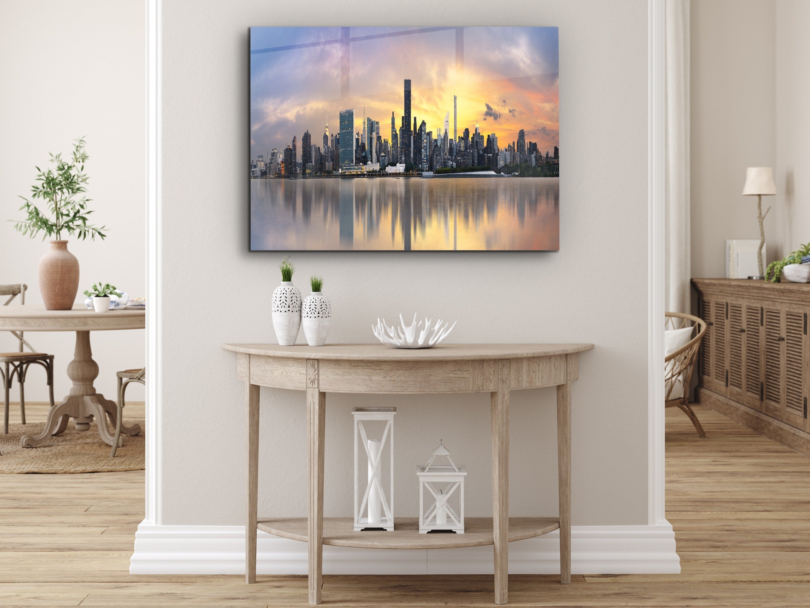 ・"Manhattan View"・Glass Wall Art