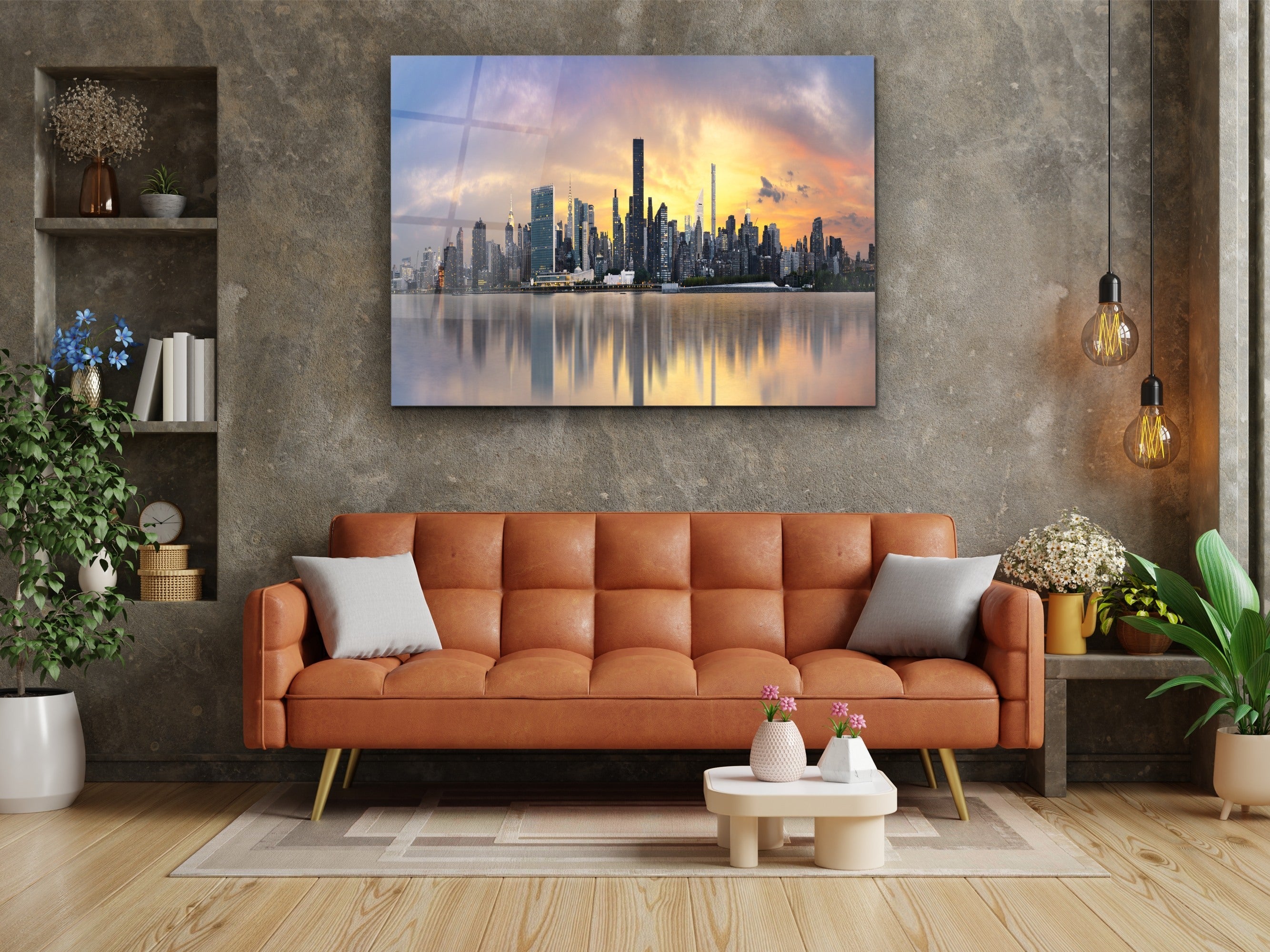 ・"Manhattan View"・Glass Wall Art