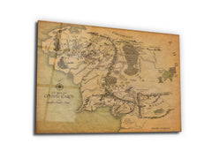 ・"Map Of Middle Earth"・Glass Wall Art