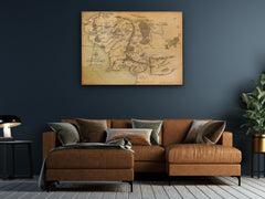 ・"Map Of Middle Earth"・Glass Wall Art