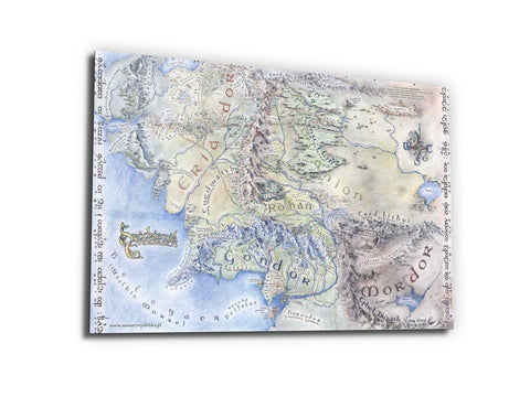 ・"Map of Gondor"・Glass Wall Art