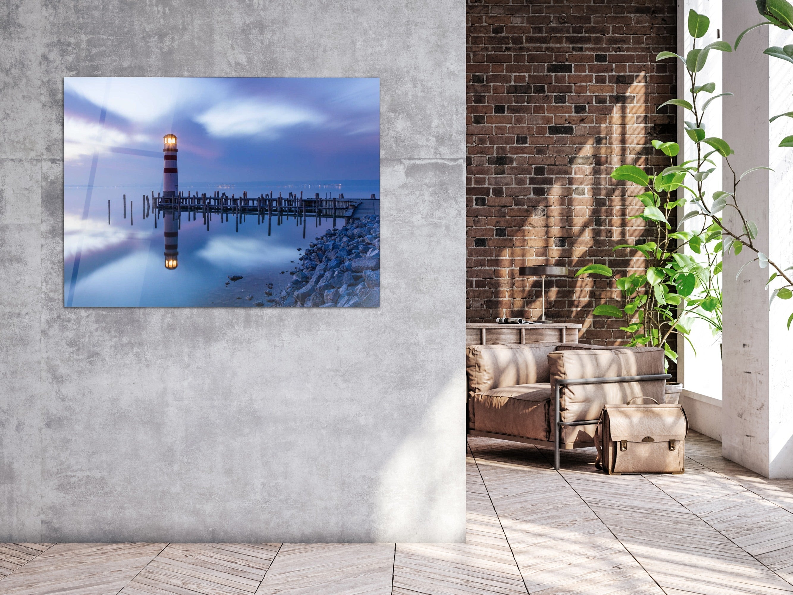 ・"Marvelous Blue of Lake Neusiedl"・Glass Wall Art