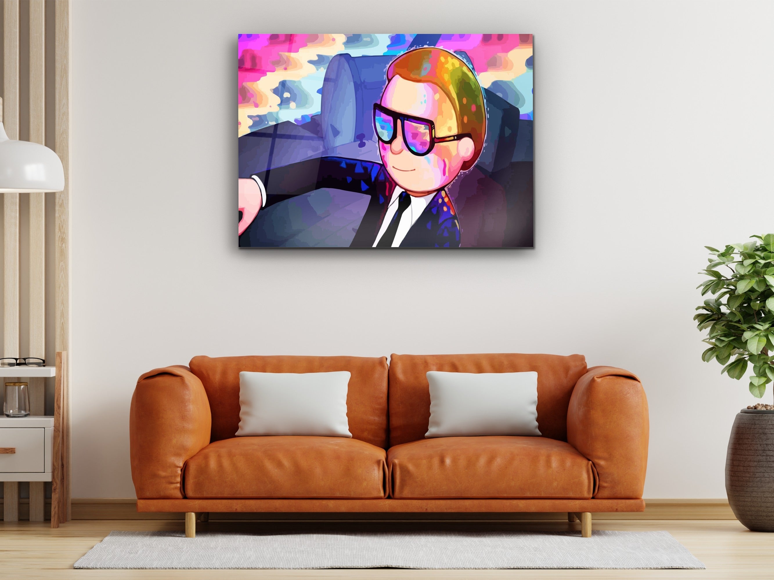 ・"Morty in Black"・Glass Wall Art