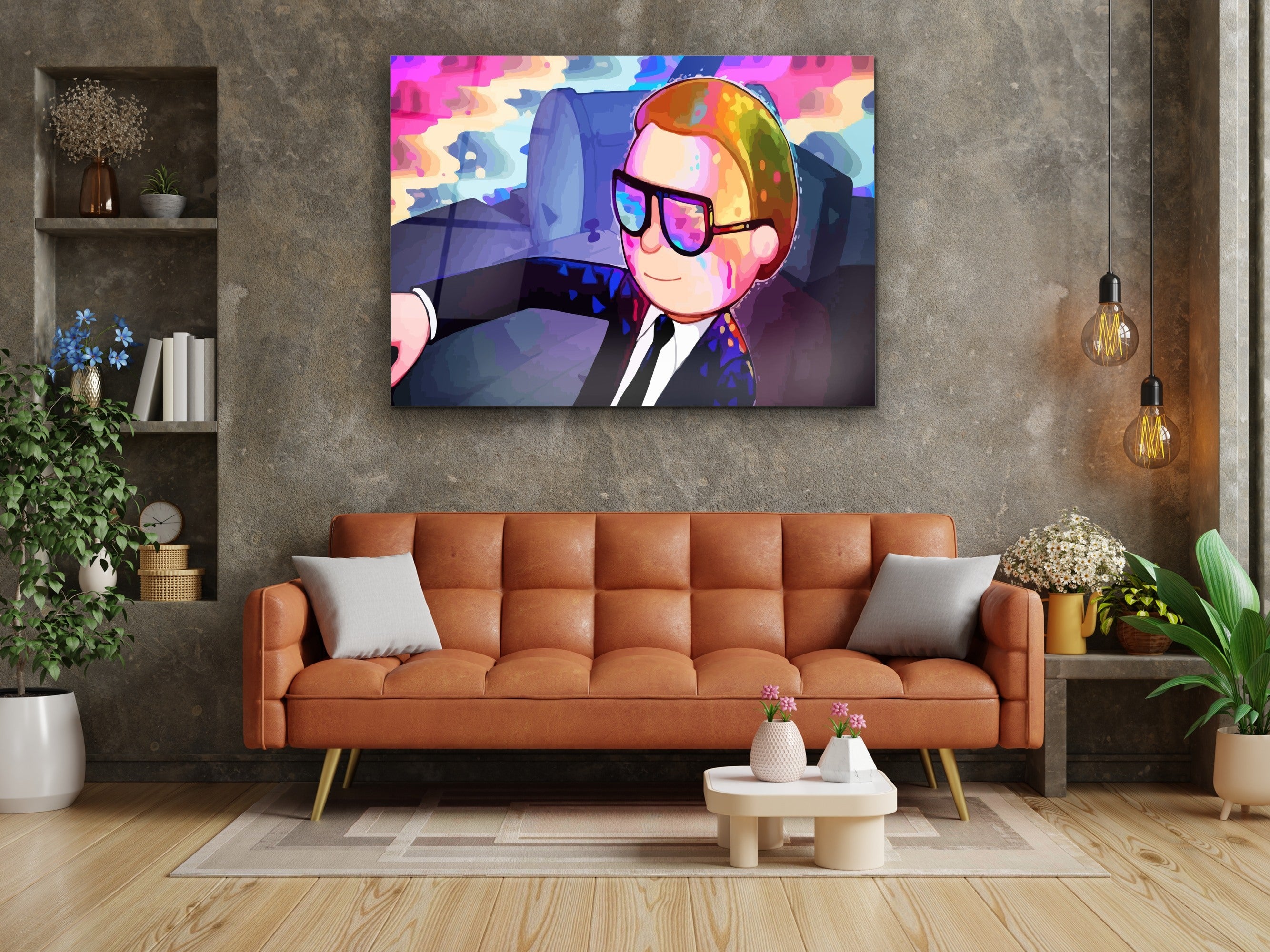 ・"Morty in Black"・Glass Wall Art