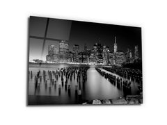 ・"Night view of Manhattan"・Glass Wall Art