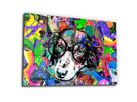 ・"No Bark yes Color"・Glass Wall Art