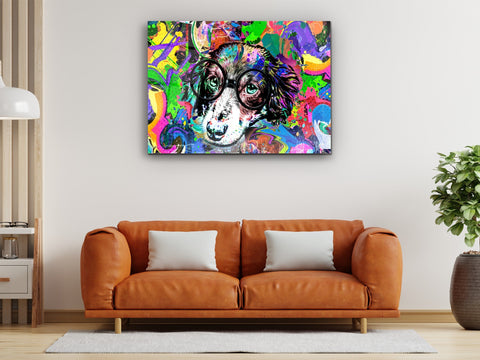・"No Bark yes Color"・Glass Wall Art