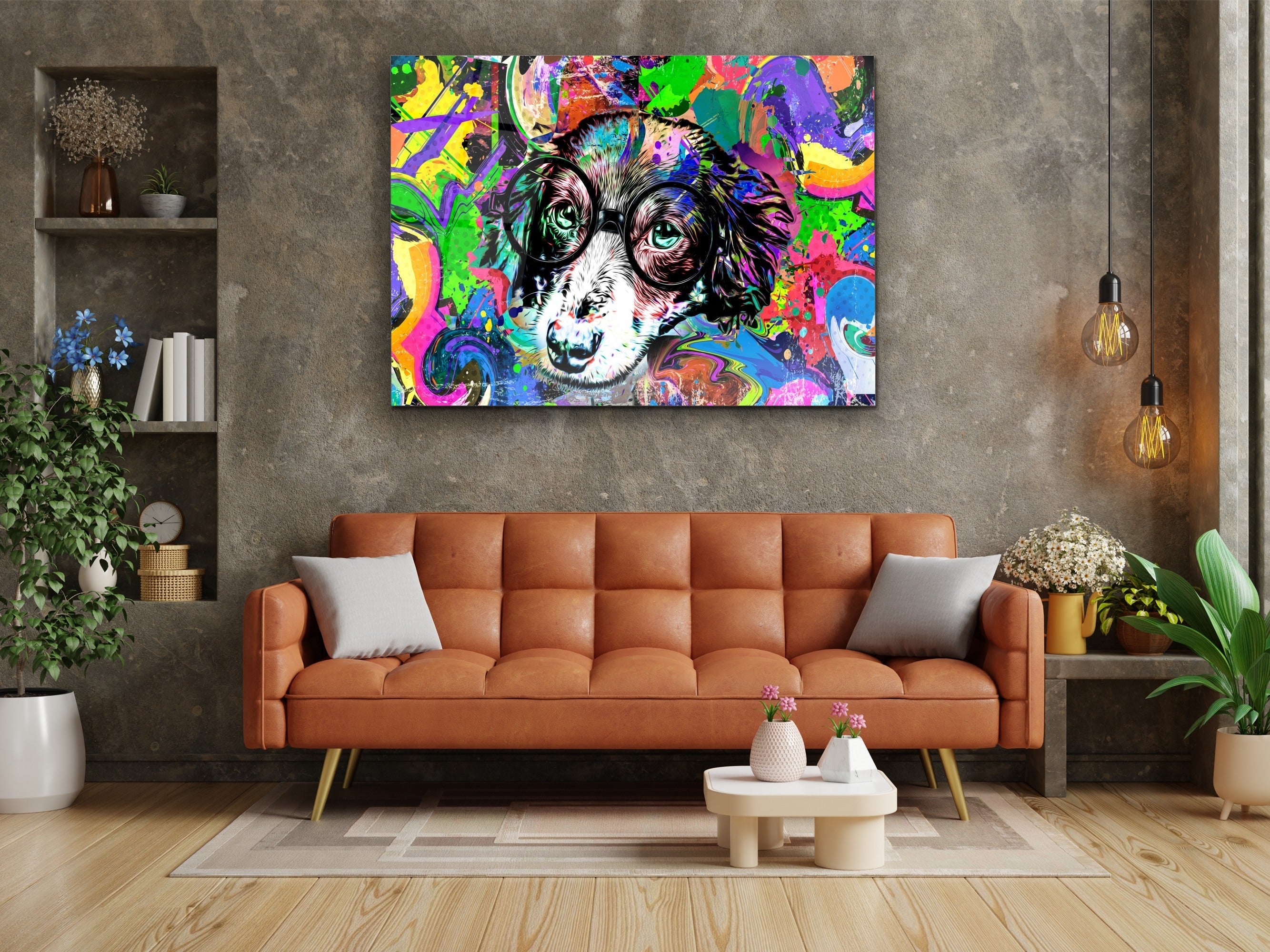 ・"No Bark yes Color"・Glass Wall Art