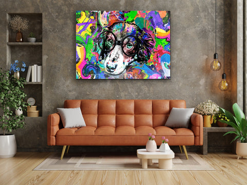 ・"No Bark yes Color"・Glass Wall Art