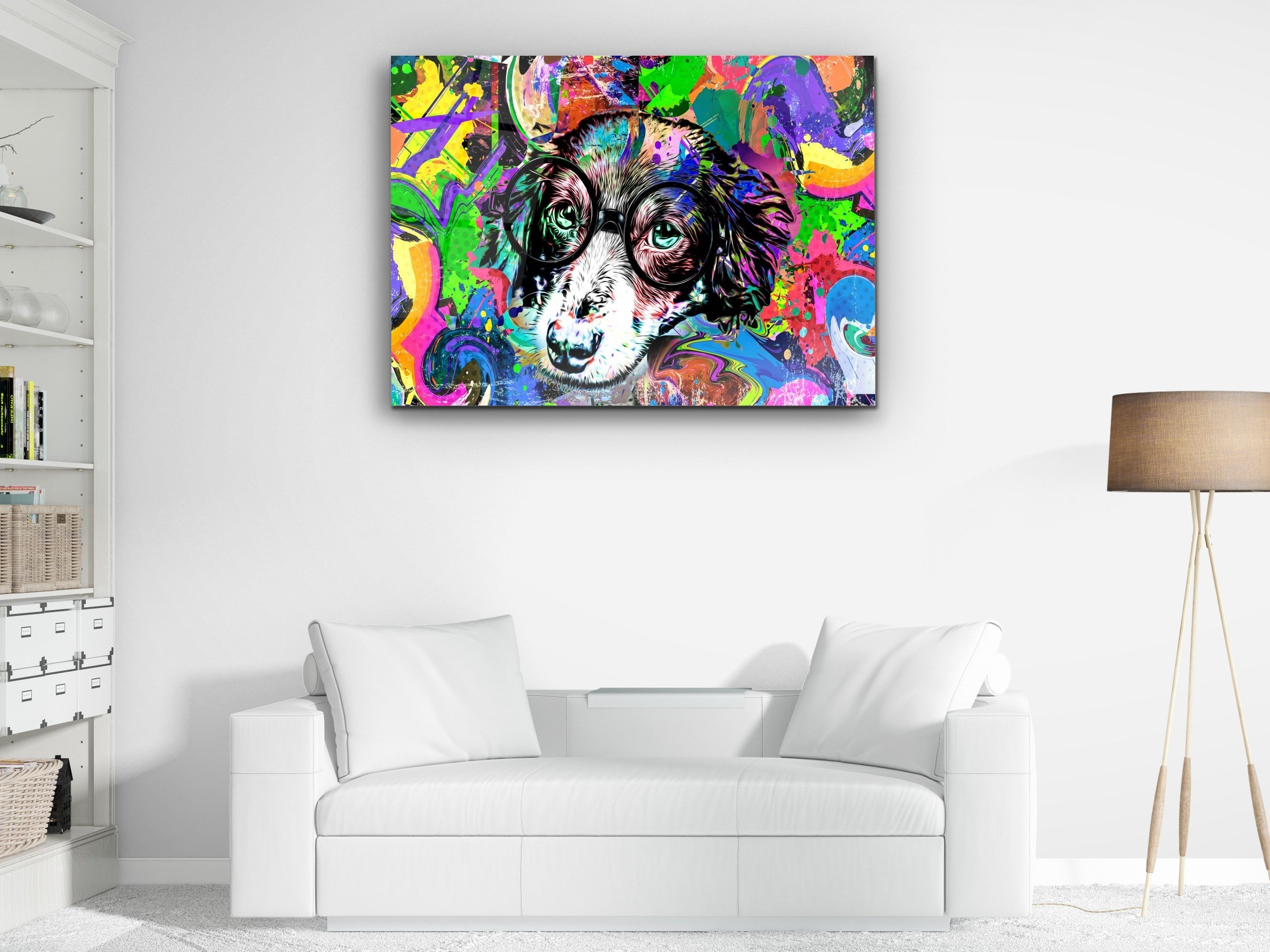 ・"No Bark yes Color"・Glass Wall Art