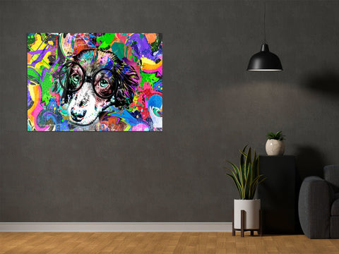 ・"No Bark yes Color"・Glass Wall Art