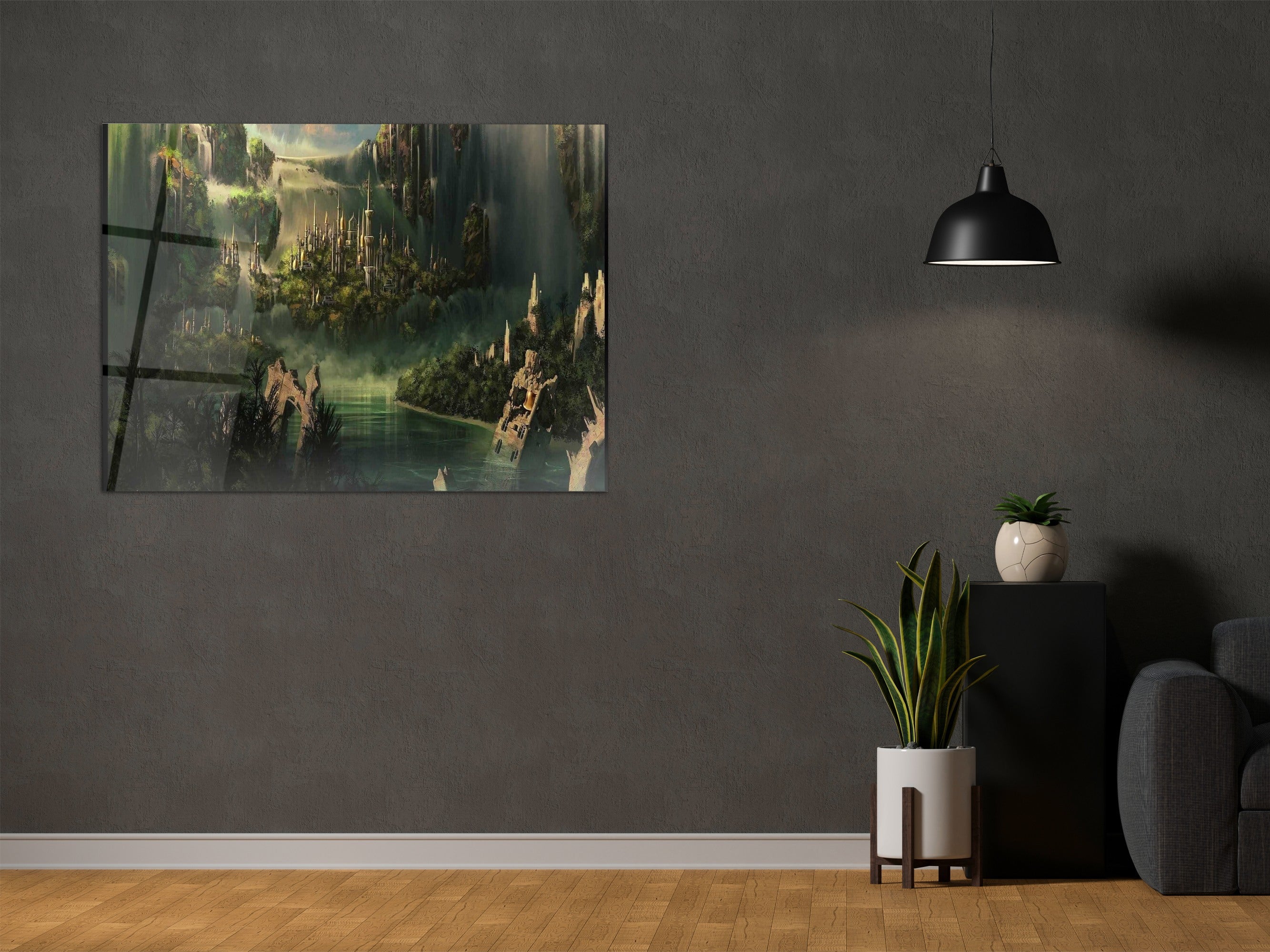 ・"Old Great Elven City"・Glass Wall Art