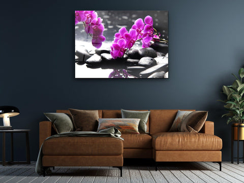 ・"Purple Orctid"・Glass Wall Art - Wonders Of Wall