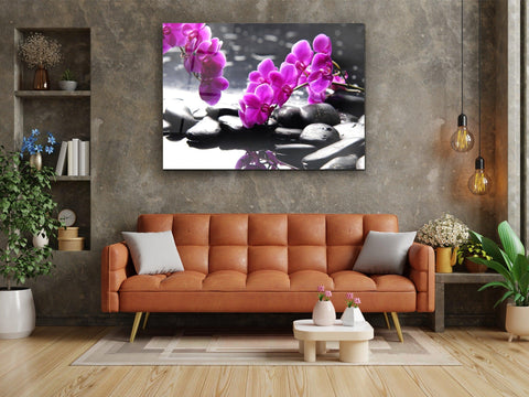 ・"Purple Orctid"・Glass Wall Art - Wonders Of Wall