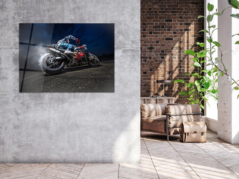 ・"Ride with Soul - Drift with Moto"・Glass Wall Art - Wonders Of Wall