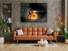 ・"Rider from Hell- Ride with Fire"・Glass Wall Art
