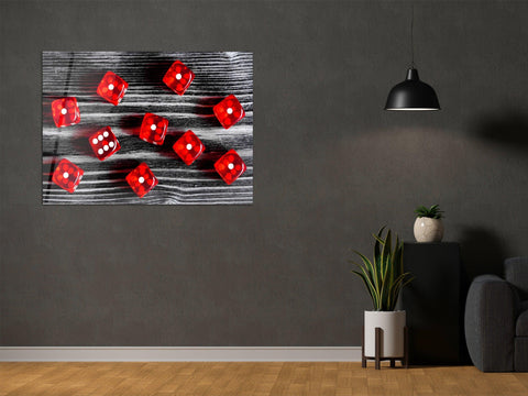 ・"Roll the dices"・Glass Wall Art - Wonders Of Wall