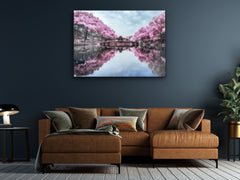 ・"Sakura Trees of Sensi Lake"・Glass Wall Art