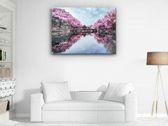 ・"Sakura Trees of Sensi Lake"・Glass Wall Art