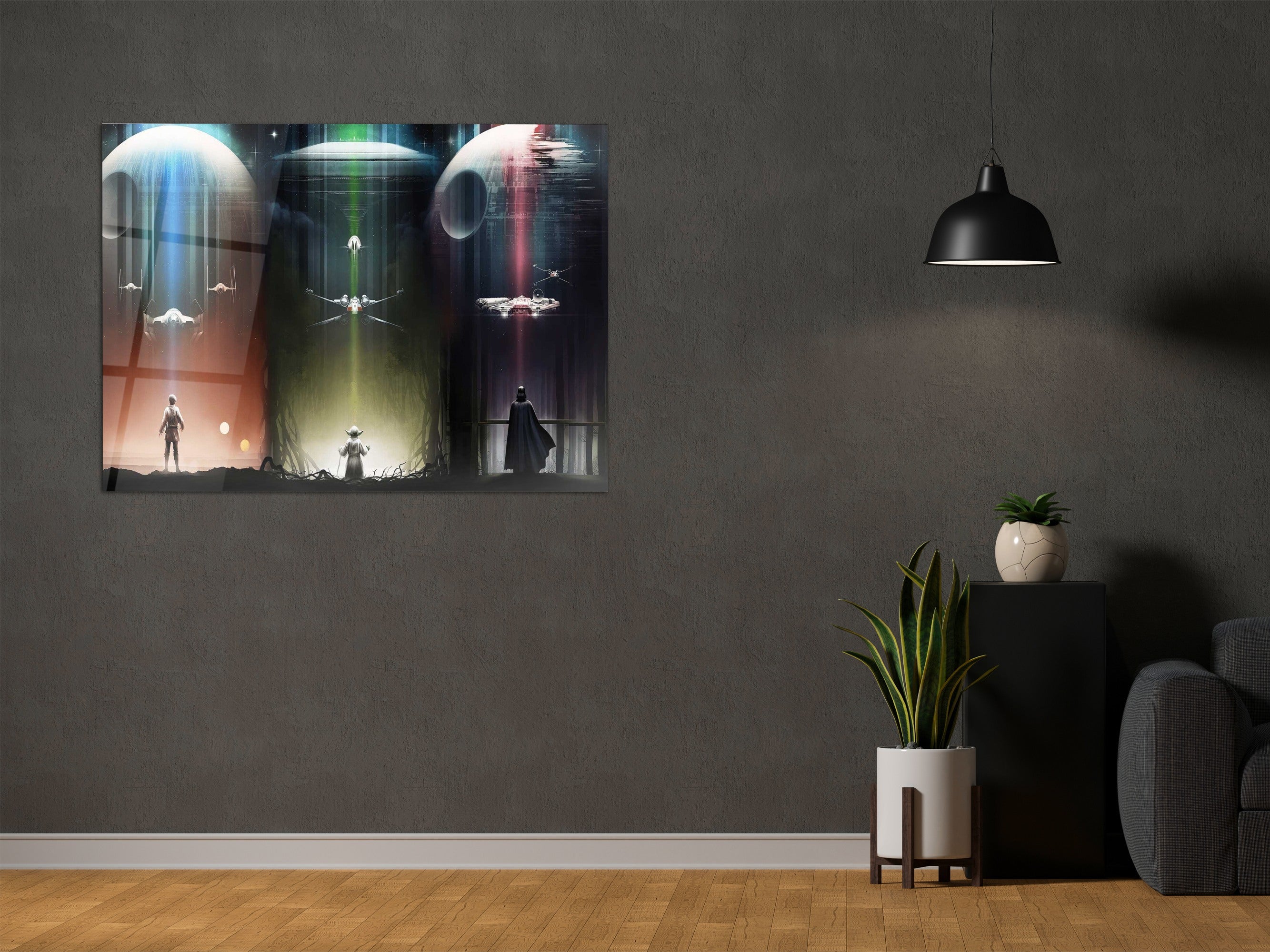 ・"Sith, Jedi and Pilot"・Glass Wall Art