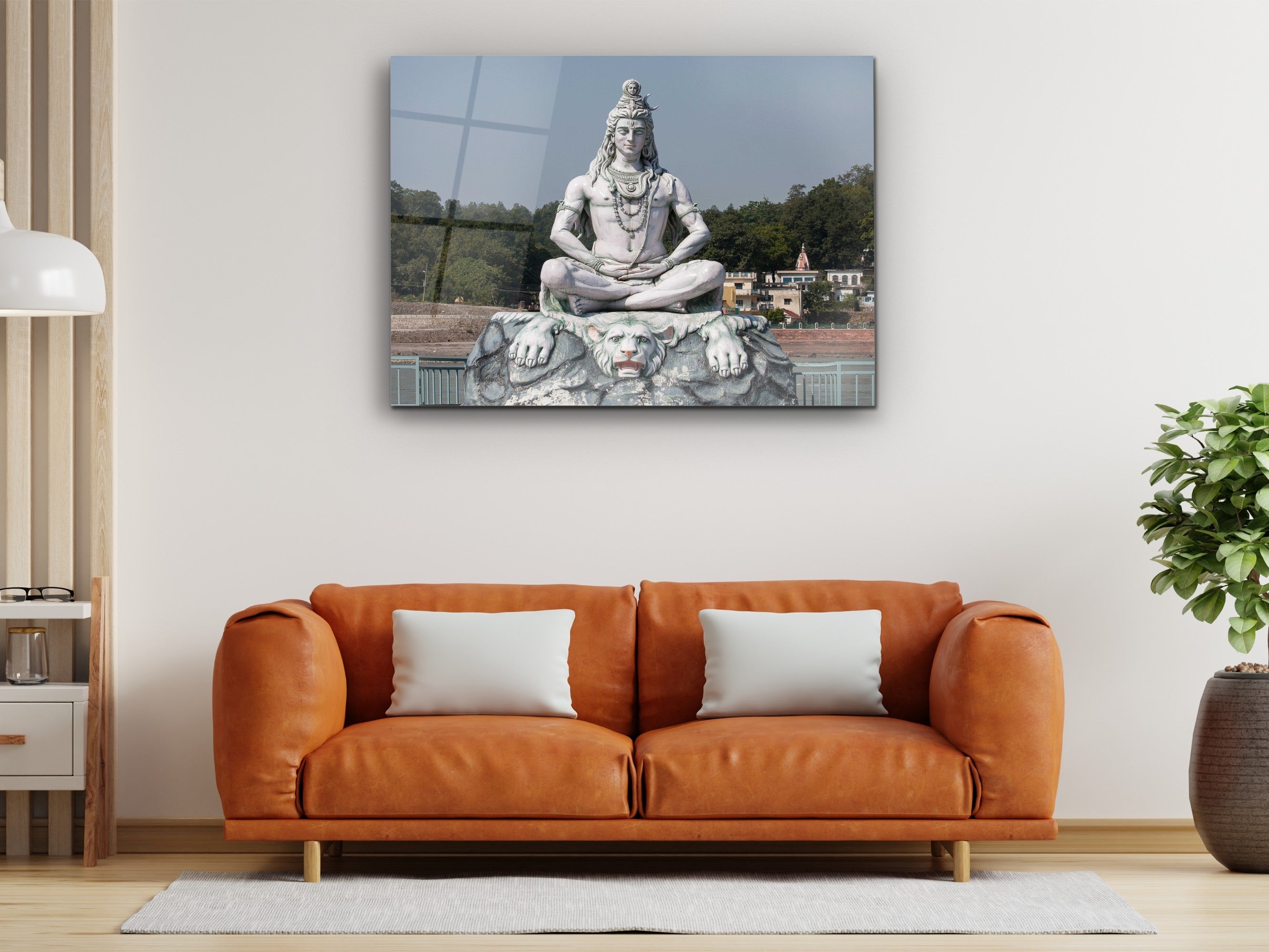 ・"Statue of Shiva"・Glass Wall Art