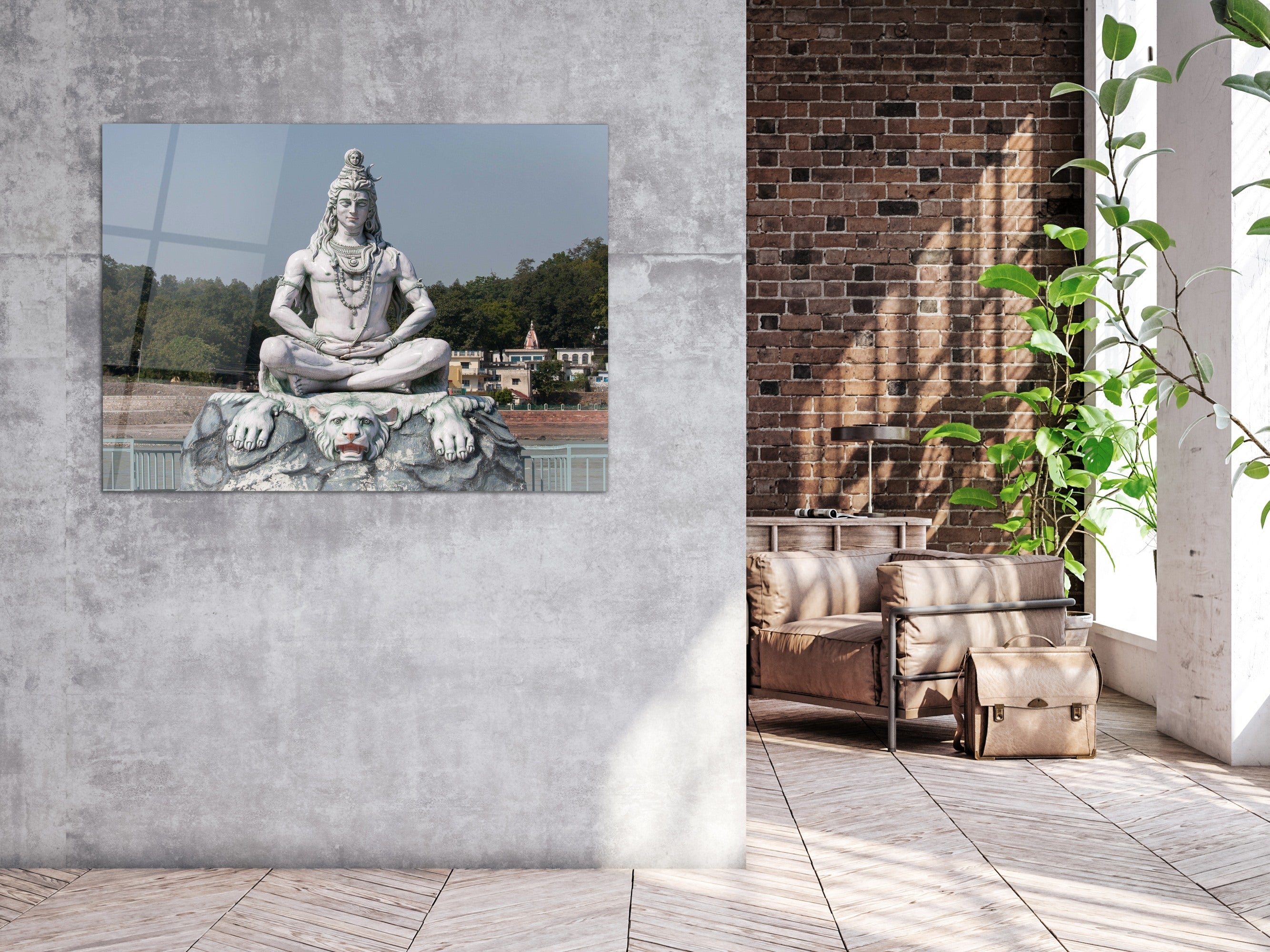 ・"Statue of Shiva"・Glass Wall Art