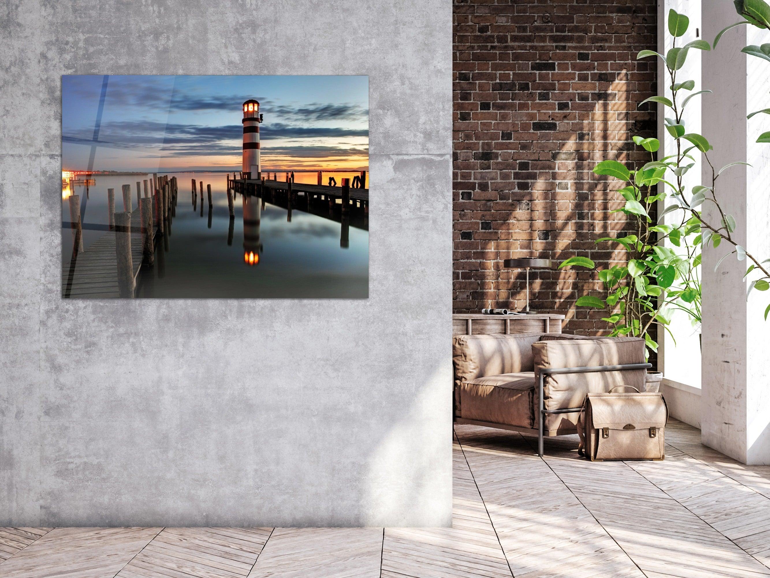 ・"The Great Lighthouse of Podersdorf"・Glass Wall Art - Wonders Of Wall