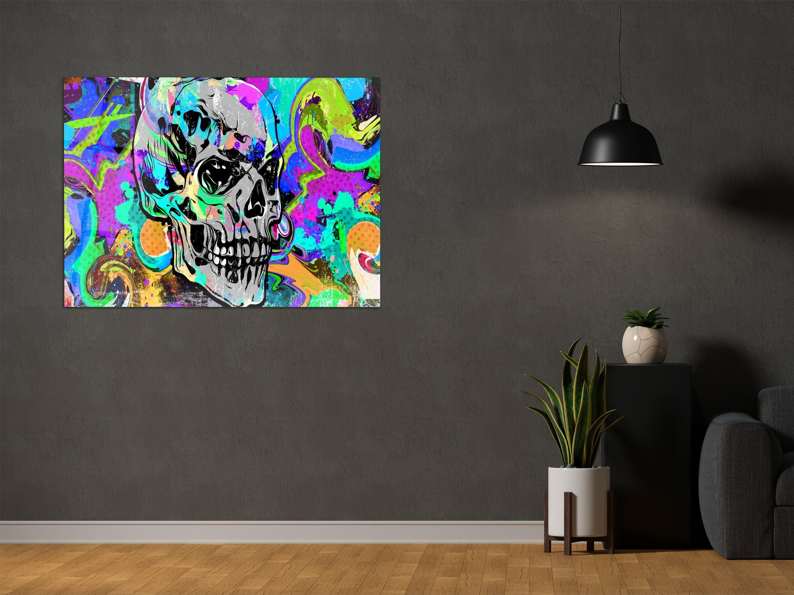 ・"The Skull of Color"・Glass Wall Art