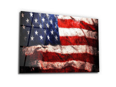 ・"The Usa Flag"・Glass Wall Art