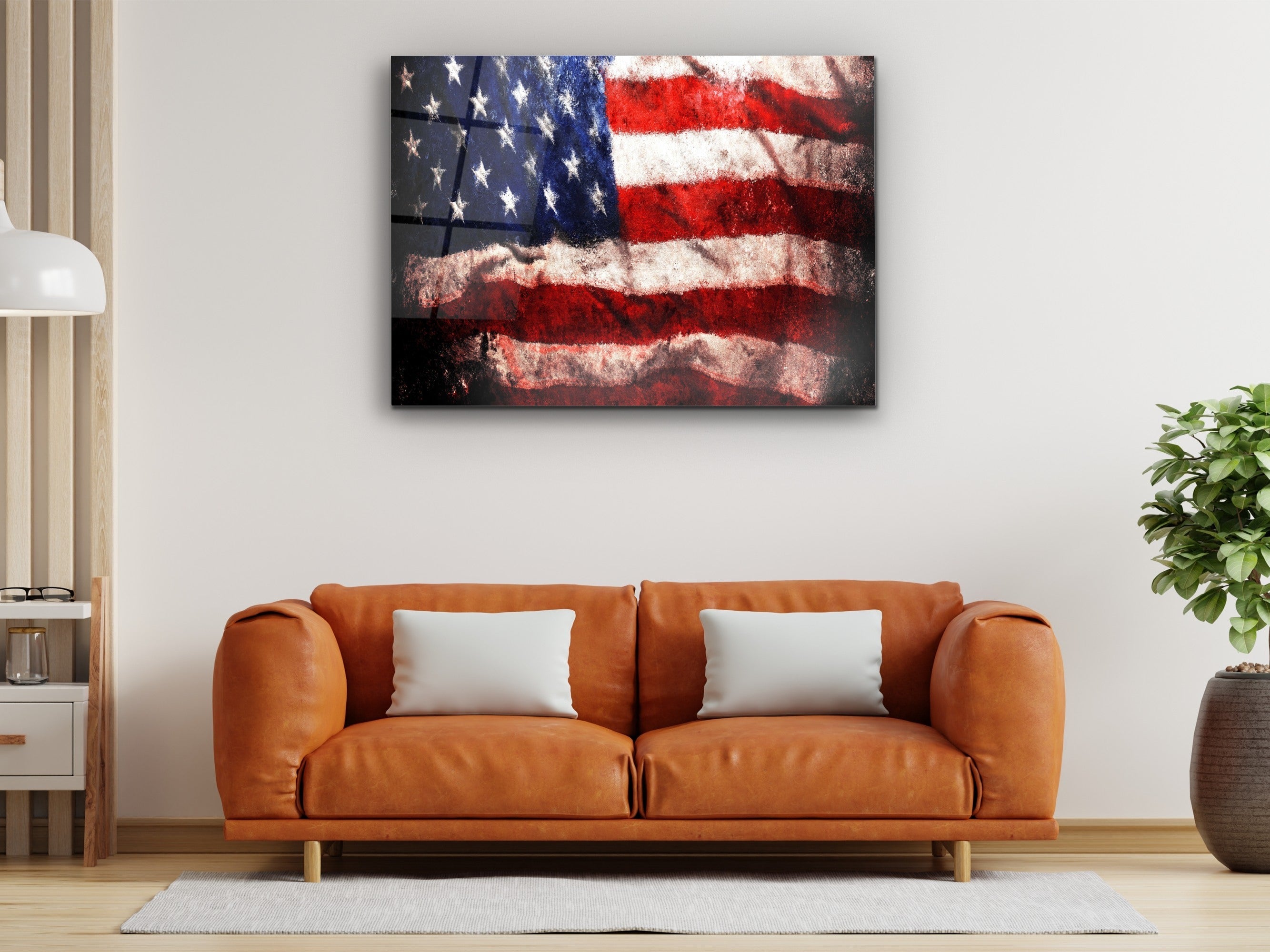 ・"The Usa Flag"・Glass Wall Art