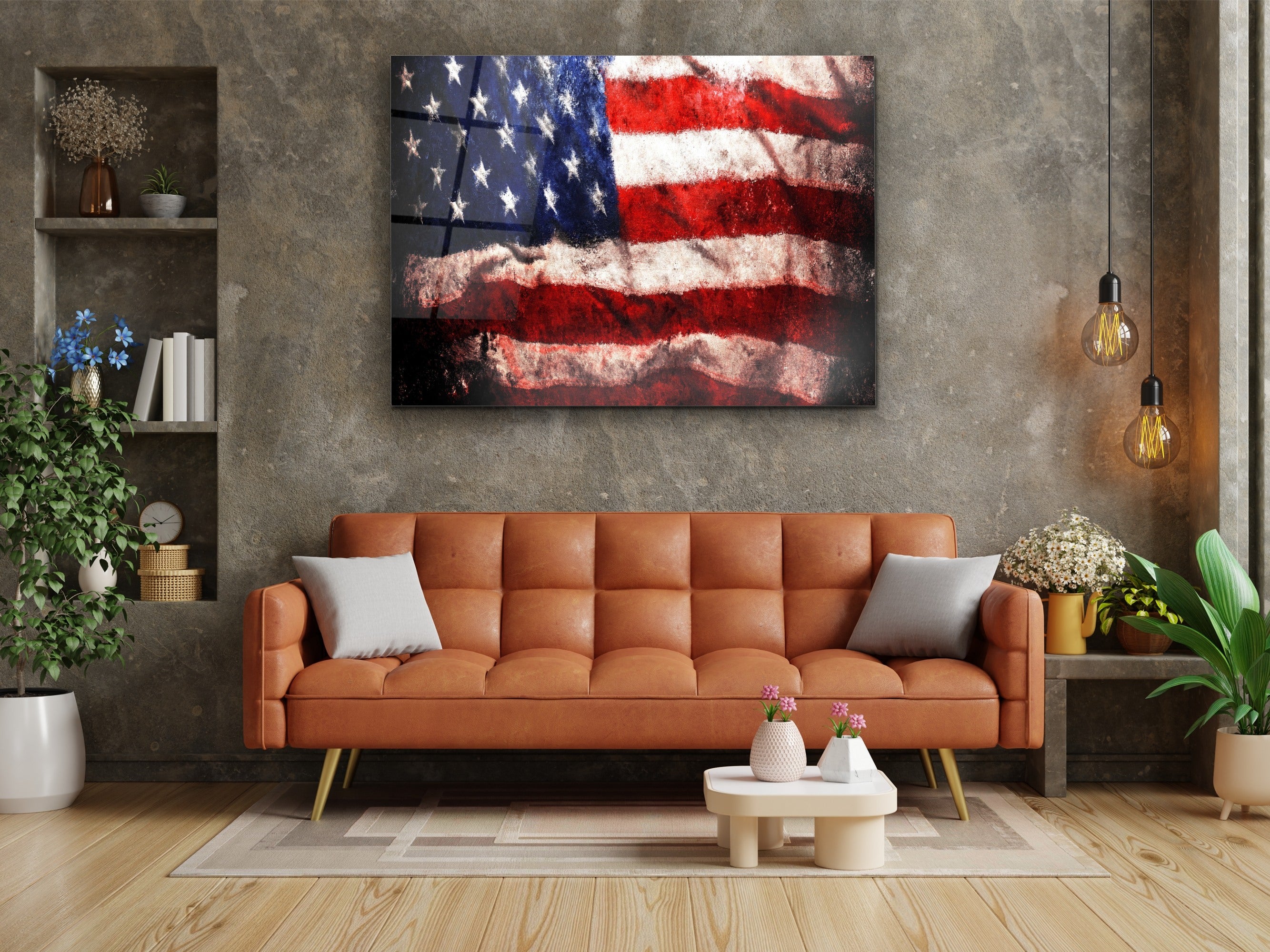 ・"The Usa Flag"・Glass Wall Art