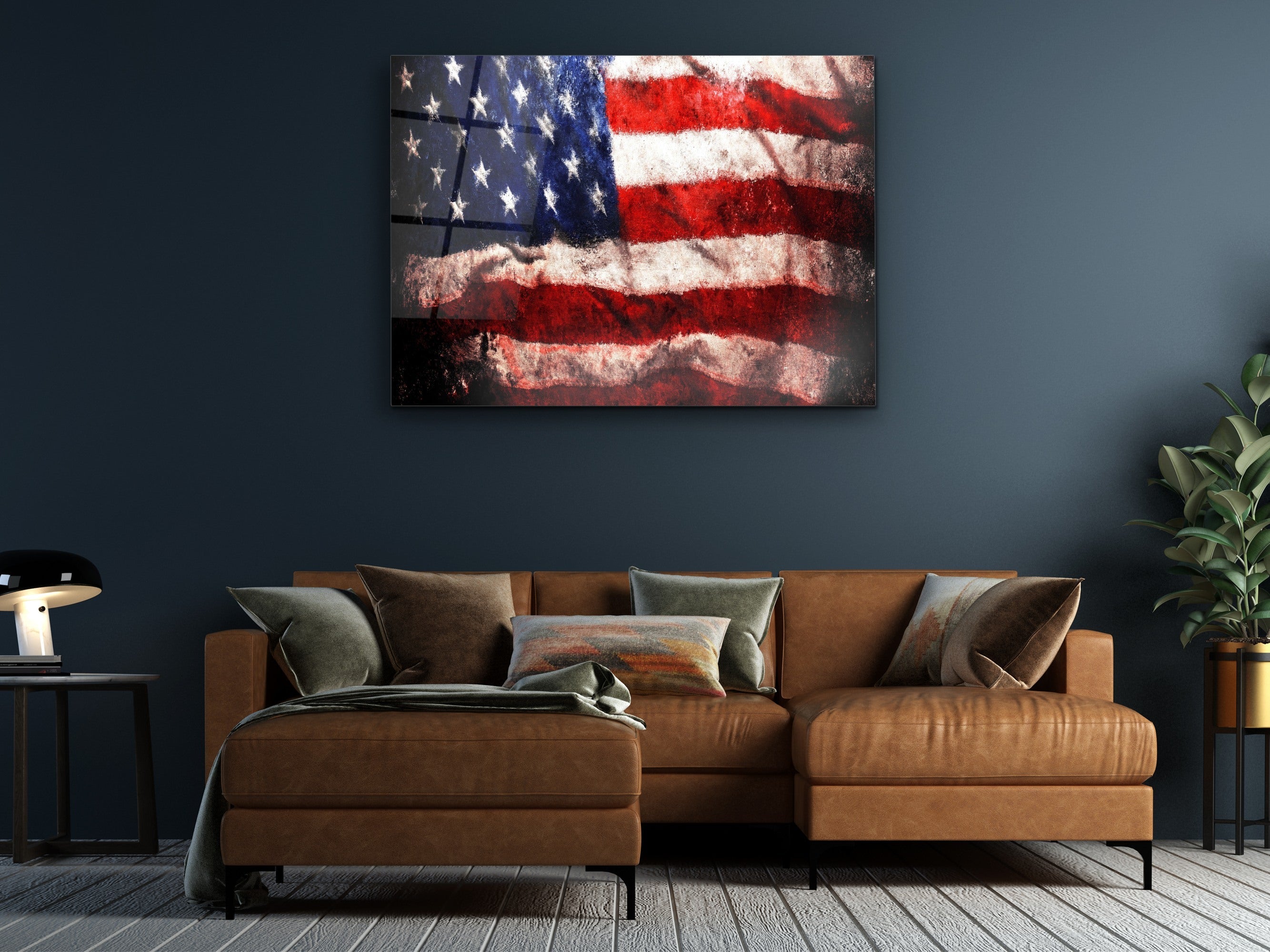 ・"The Usa Flag"・Glass Wall Art