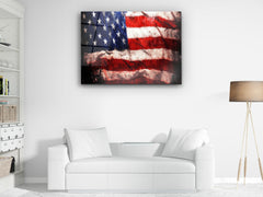 ・"The Usa Flag"・Glass Wall Art