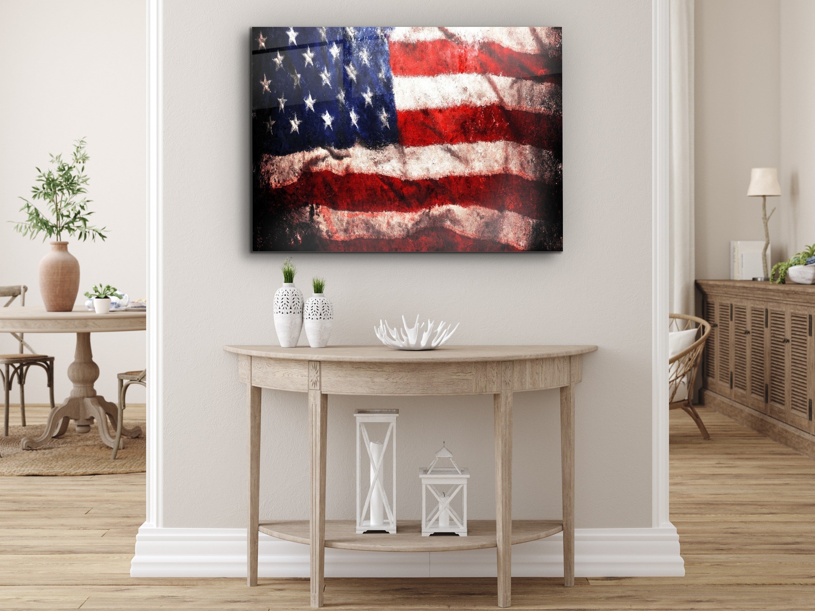 ・"The Usa Flag"・Glass Wall Art