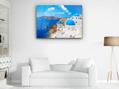 ・"The View of Santorini"・Glass Wall Art