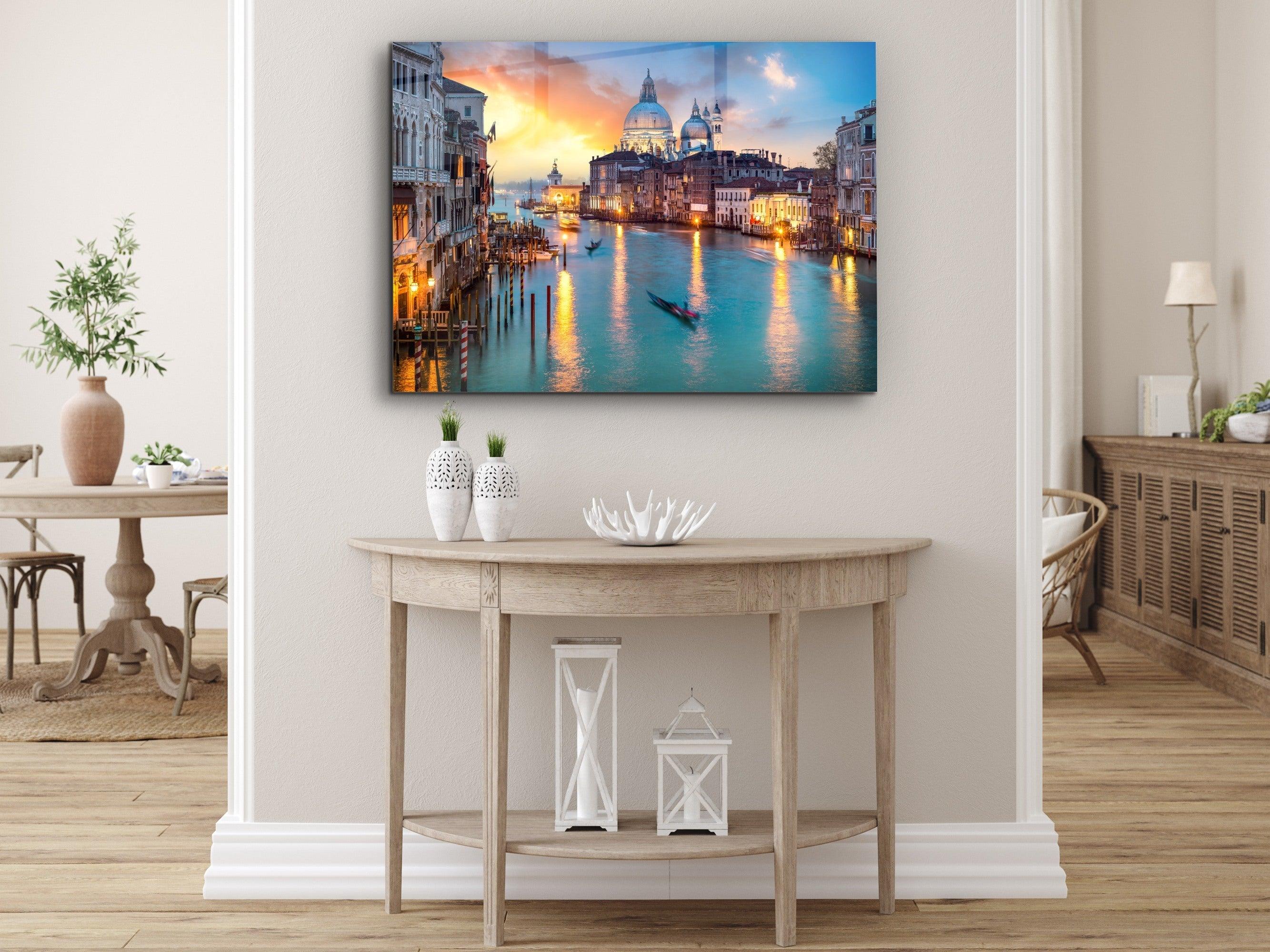 ・"Venice Canal Grande"・Glass Wall Art - Wonders Of Wall