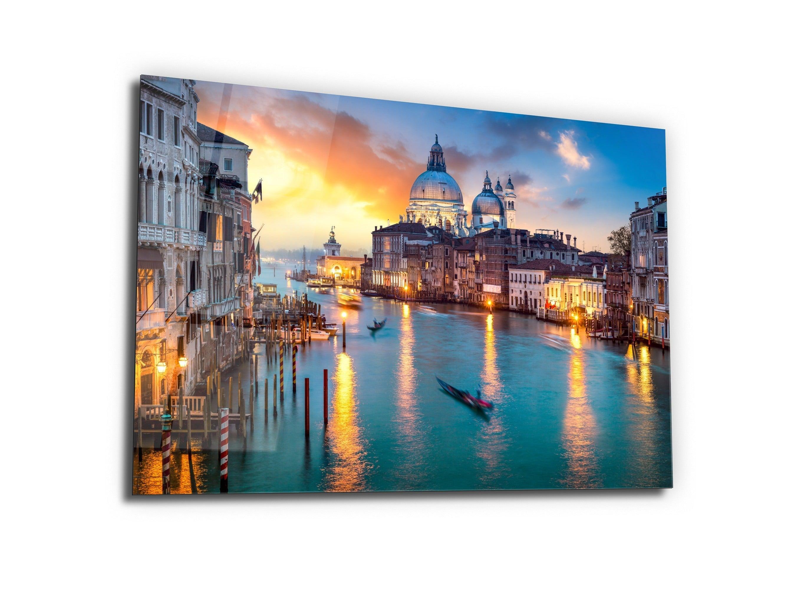 ・"Venice Canal Grande"・Glass Wall Art - Wonders Of Wall