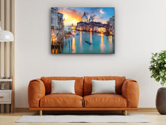 ・"Venice Canal Grande"・Glass Wall Art - Wonders Of Wall