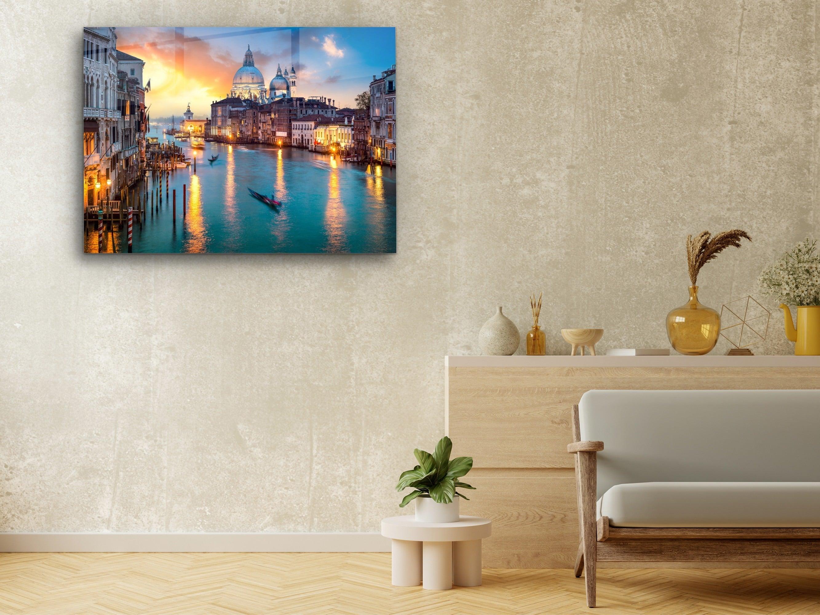 ・"Venice Canal Grande"・Glass Wall Art - Wonders Of Wall