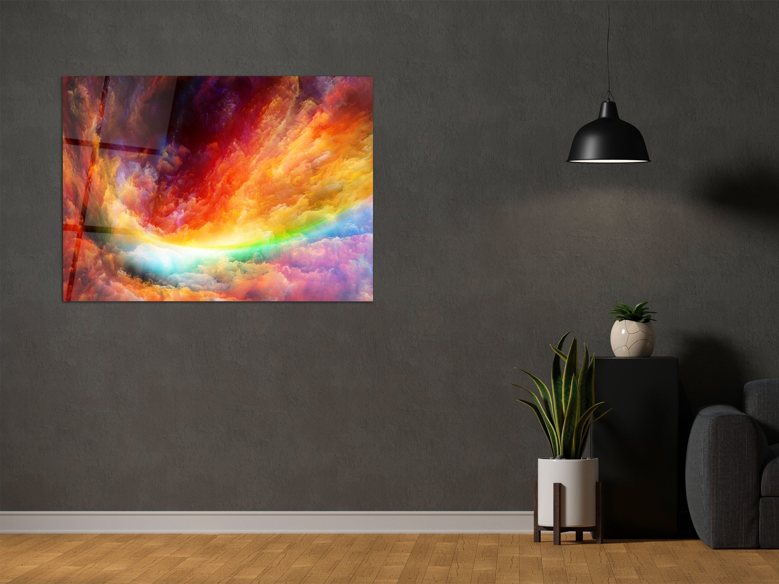 ・"Way to the Rainbow"・Glass Wall Art