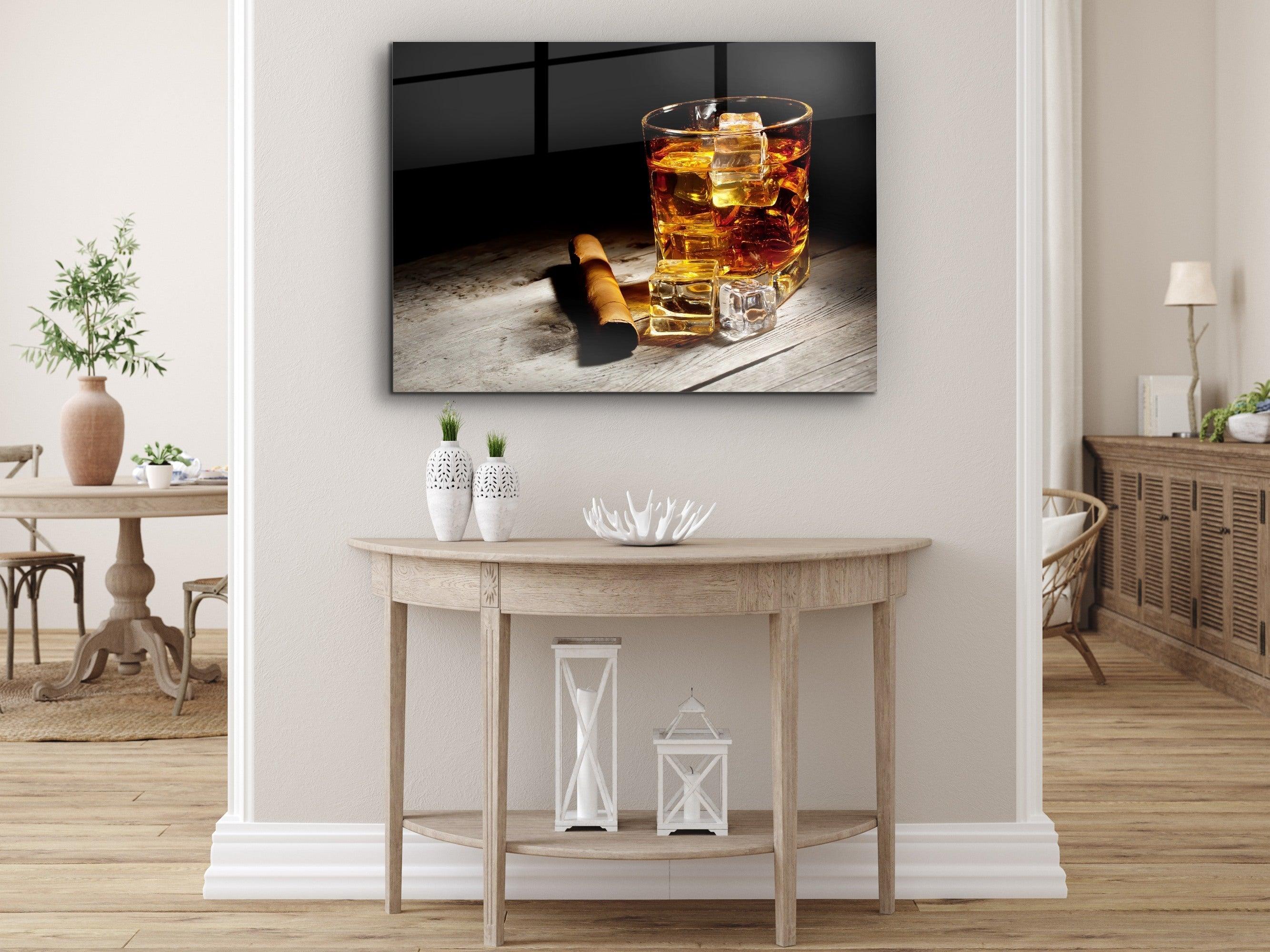 ・"cigar and whiskey"・Glass Wall Art - Wonders Of Wall