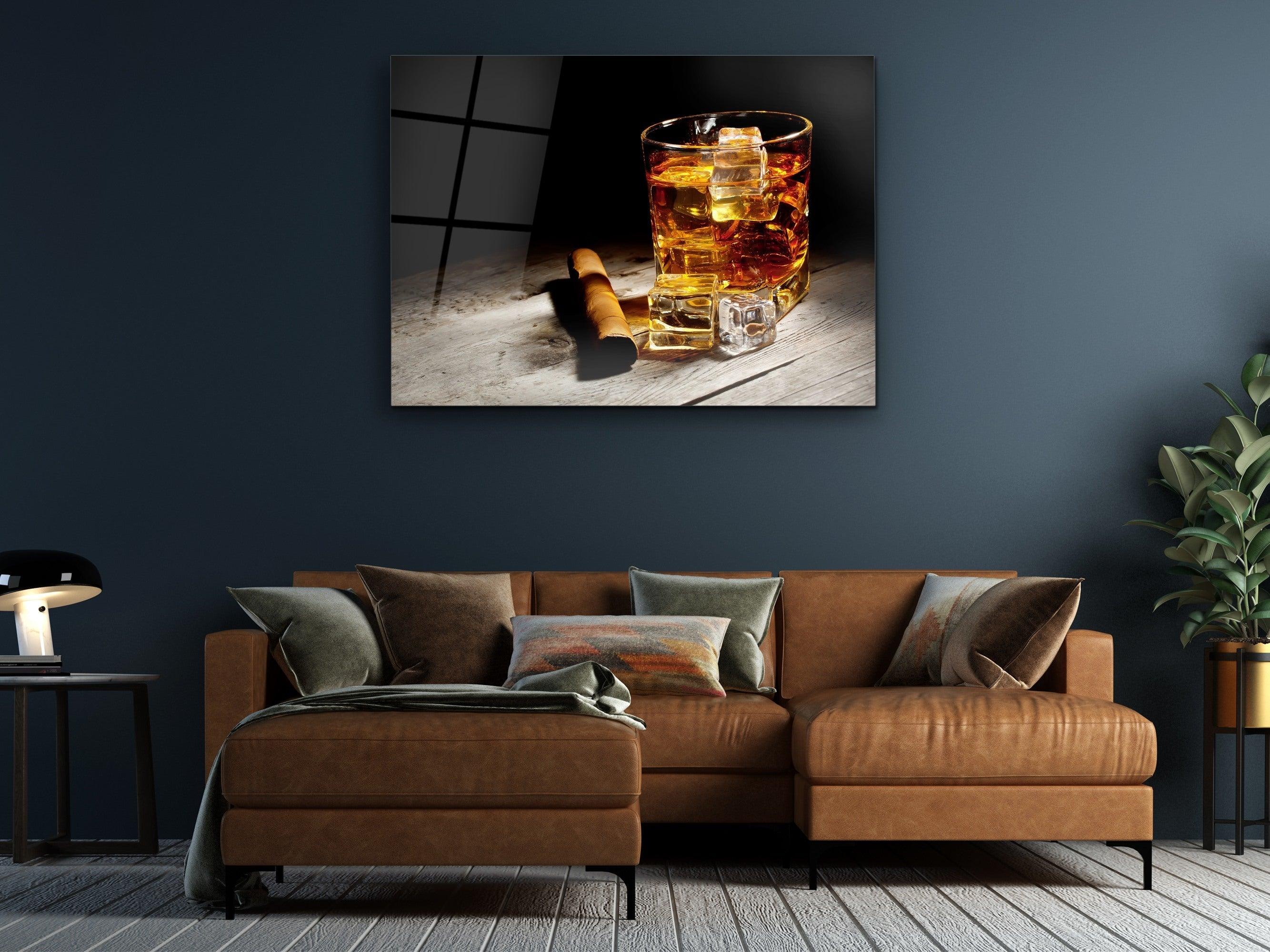 ・"cigar and whiskey"・Glass Wall Art - Wonders Of Wall