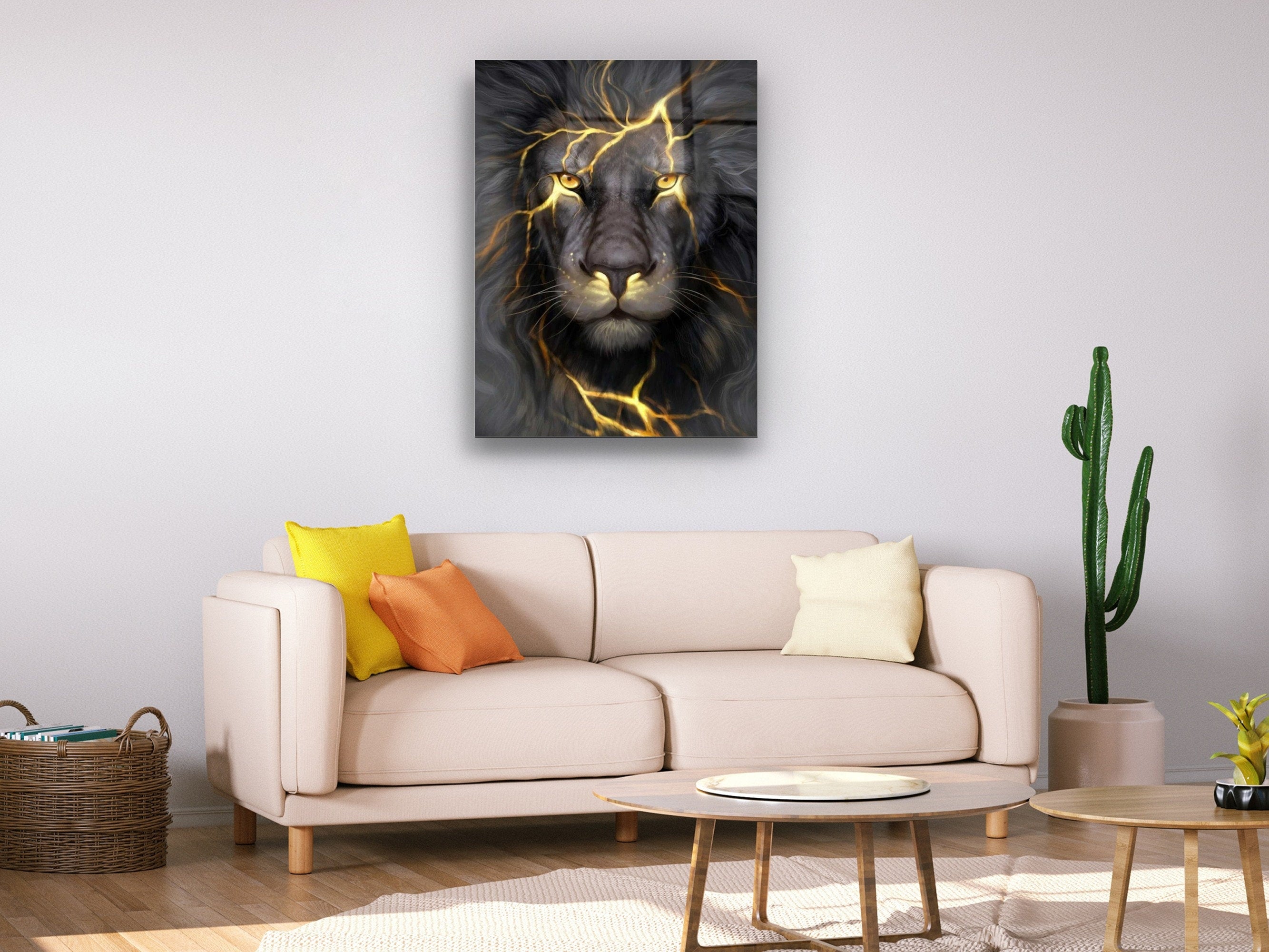 Lion Zeus - Glass Wall Art