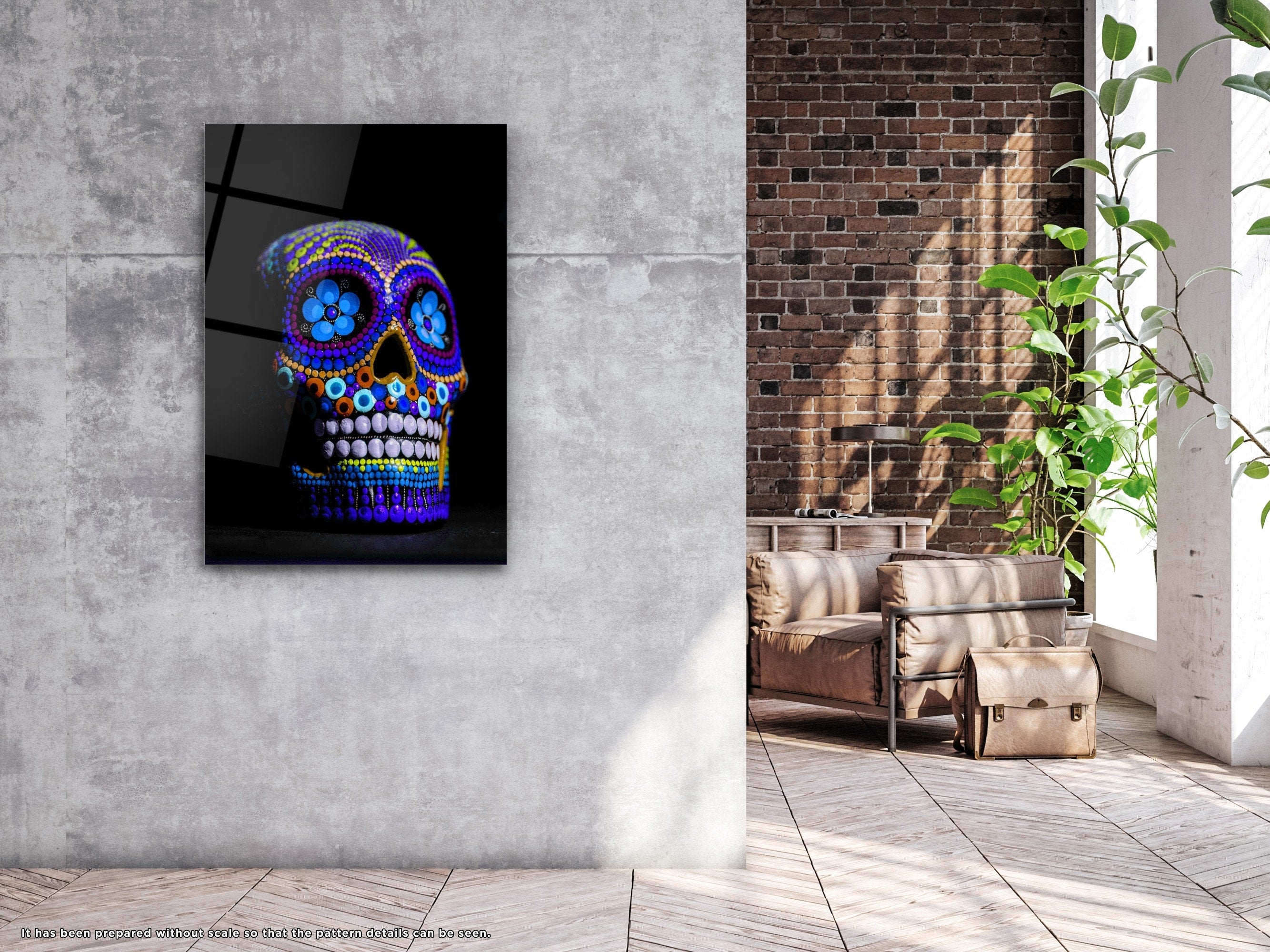 Colorful Skull V2 - Glass Wall Art