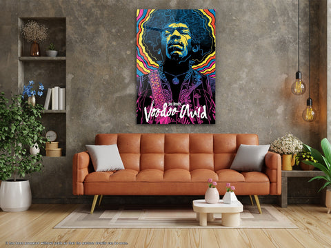Voodoo Child Jimi Hendrix - Glass Wall Art