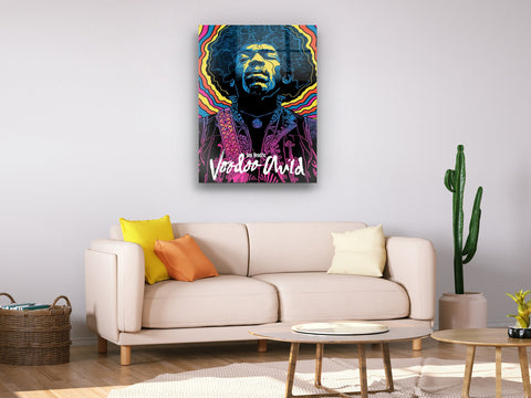 Voodoo Child Jimi Hendrix - Glass Wall Art