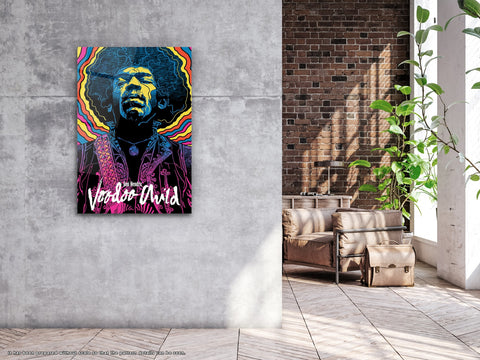 Voodoo Child Jimi Hendrix - Glass Wall Art