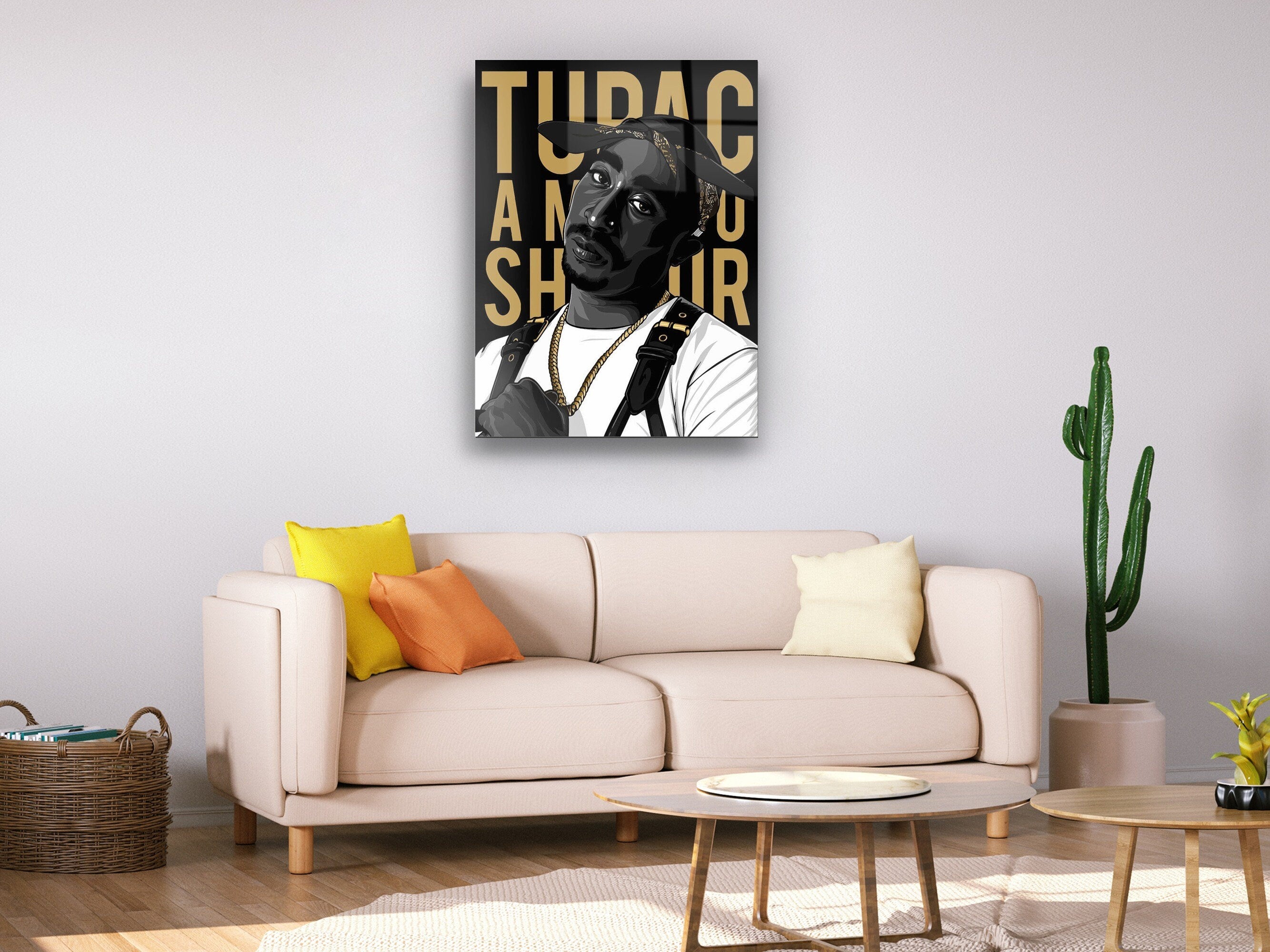 Tupac - Glass Wall Art